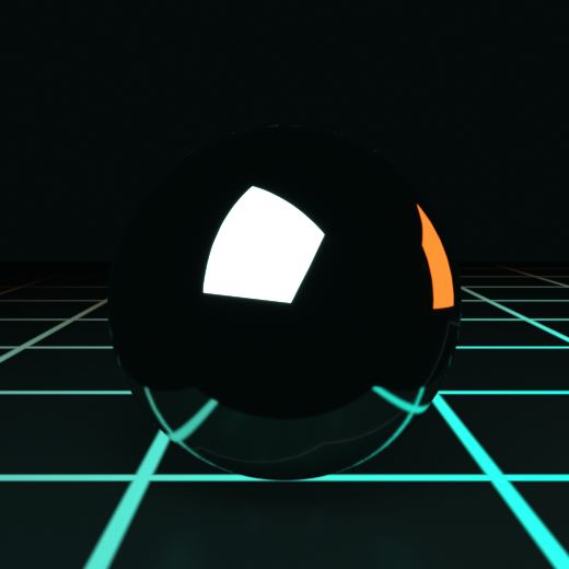 Chrome Sphere rendered in Blender 5.2, Signal Dusk