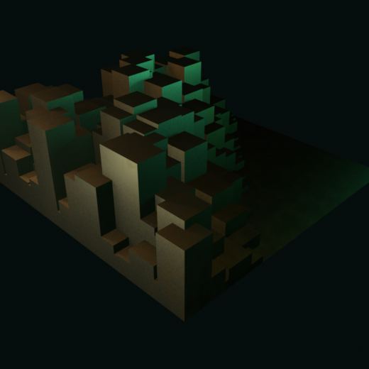 Iso City Rise rendered in Blender 5.2, Signal Dusk