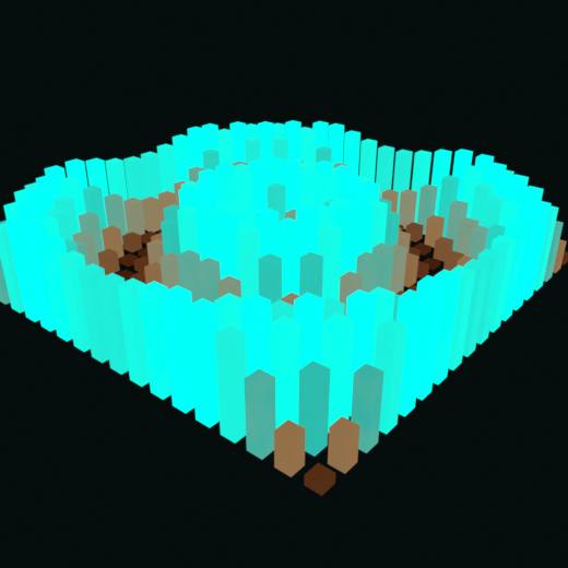 Cube Array Wave rendered in Blender 5.2, Signal Dusk