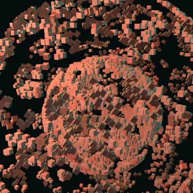 Voronoi Fracture rendered in Blender 5.2, Signal Dusk